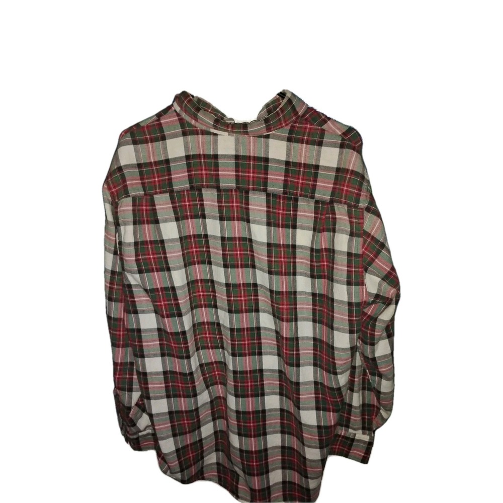 Vtg David Taylor Shirt XL Mens Flannel Plaid Red Green White 100% cotton 90s - Picture 2 of 8